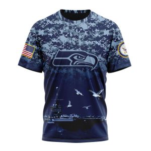 Personalized NFL Seattle Seahawks Honor US Navy Veterans Unisex Tshirt TS3605