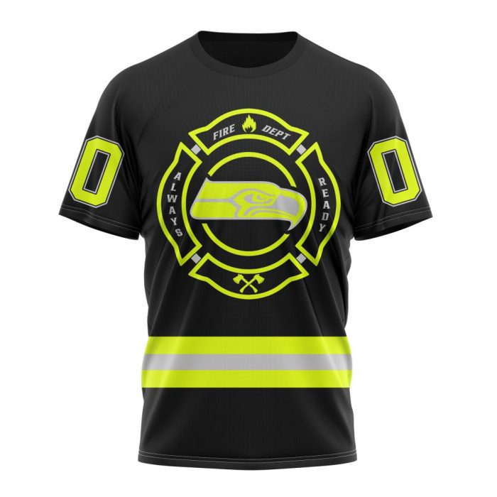 Personalized NFL Seattle Seahawks Special FireFighter Uniform Design Unisex Tshirt TS3609