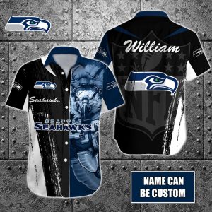Personalized NFL Seattle Seahawks Special Half Tone Mascot Hawaiian Shirt HWS0763