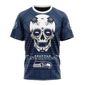 Personalized NFL Seattle Seahawks Specialized Kits For Dia De Muertos Unisex Tshirt TS3615