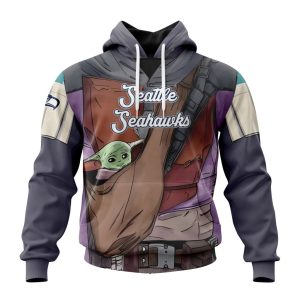 Personalized NFL Seattle Seahawks Specialized Mandalorian And Baby Yoda Unisex Hoodie TH1762
