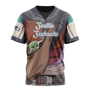 Personalized NFL Seattle Seahawks Specialized Mandalorian And Baby Yoda Unisex Tshirt TS3616
