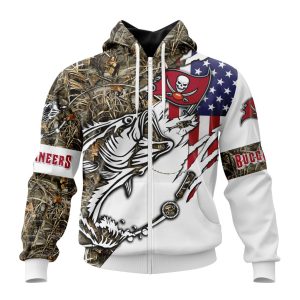 Personalized NFL Tampa Bay Buccaneers Fishing With Flag Of The United States Unisex Zip Hoodie TZH1074