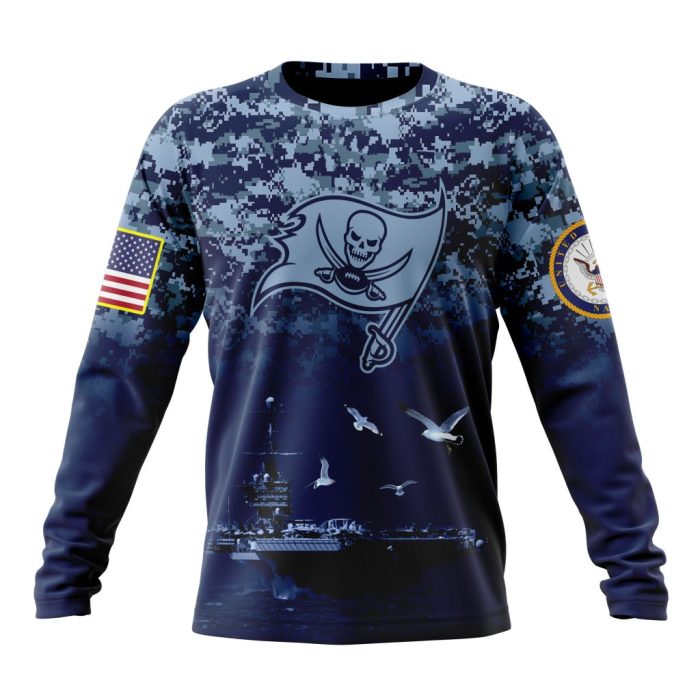 Personalized NFL Tampa Bay Buccaneers Honor US Navy Veterans Unisex Sweatshirt SWS907