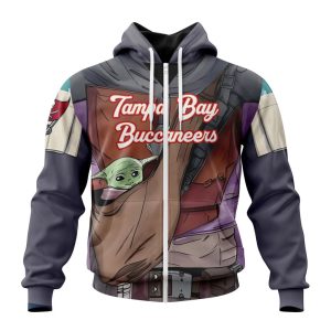 Personalized NFL Tampa Bay Buccaneers Specialized Mandalorian And Baby Yoda Unisex Zip Hoodie TZH1088