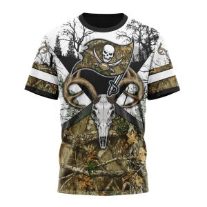 Personalized NFL Tampa Bay Buccaneers With Deer Skull And Forest Pattern For Go Hunting Unisex Tshirt TS3638