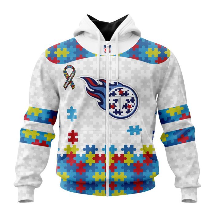 Personalized NFL Tennessee Titans Autism Awareness Design Unisex Hoodie TZH1091
