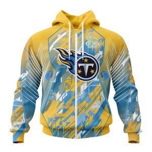 Personalized NFL Tennessee Titans Fearless Against Childhood Cancers Unisex Zip Hoodie TZH1093