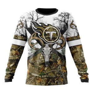 Personalized NFL Tennessee Titans With Deer Skull And Forest Pattern For Go Hunting Unisex Sweatshirt SWS941