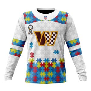 Personalized NFL Washington Commanders Autism Awareness Design Unisex Sweatshirt SWS942