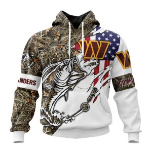Personalized NFL Washington Commanders Fishing With Flag Of The United States Unisex Hoodie TH1807