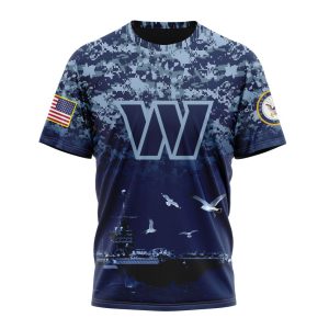 Personalized NFL Washington Commanders Honor US Navy Veterans Unisex Tshirt TS3663