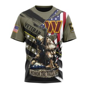 Personalized NFL Washington Commanders Honor Veterans Kneeling Soldier Unisex Tshirt TS3664