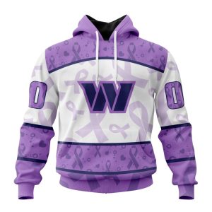Personalized NFL Washington Commanders Special Lavender Fights Cancer Unisex Hoodie TH1816