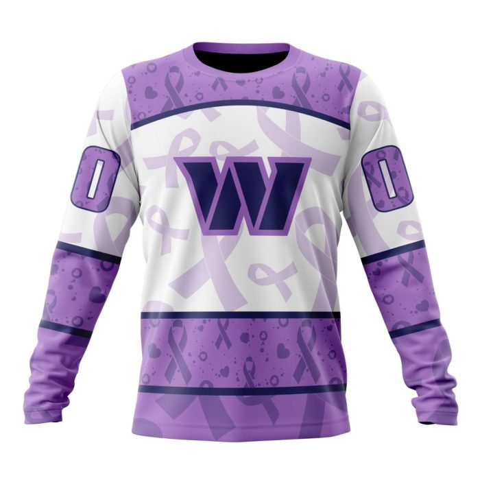 Personalized NFL Washington Commanders Special Lavender Fights Cancer Unisex Sweatshirt SWS953