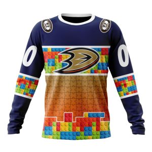 Personalized NHL Anaheim Ducks Autism Awareness Design Unisex Sweatshirt SWS1861