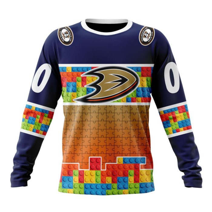 Personalized NHL Anaheim Ducks Autism Awareness Design Unisex Sweatshirt SWS1861