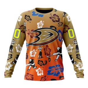 Personalized NHL Anaheim Ducks Hawaiian Style Design For Fans Unisex Sweatshirt SWS1864