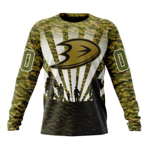 Personalized NHL Anaheim Ducks Military Camo Kits For Veterans Day And Rememberance Day Unisex Sweatshirt SWS1868