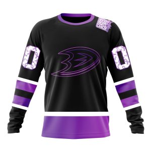 Personalized NHL Anaheim Ducks Special Black Hockey Fights Cancer Unisex Sweatshirt SWS1871