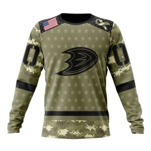 Personalized NHL Anaheim Ducks Special Camo Military Appreciation Unisex Sweatshirt SWS1873