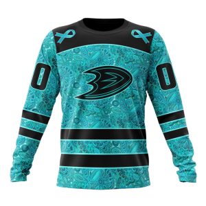Personalized NHL Anaheim Ducks Special Design Fight Ovarian Cancer Unisex Sweatshirt SWS1877