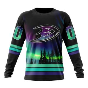 Personalized NHL Anaheim Ducks Special Design With Northern Lights Unisex Sweatshirt SWS1880
