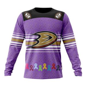 Personalized NHL Anaheim Ducks Specialized Design Fights Cancer Unisex Sweatshirt SWS1894