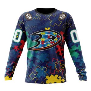 Personalized NHL Anaheim Ducks Specialized Fearless Against Autism Unisex Sweatshirt SWS1898