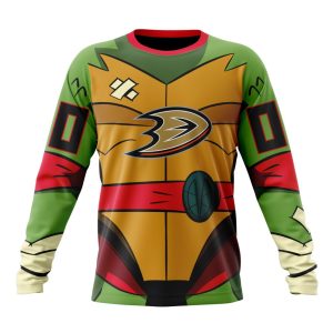 Personalized NHL Anaheim Ducks Teenage Mutant Ninja Turtles Design Unisex Sweatshirt SWS1909