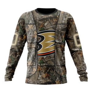 Personalized NHL Anaheim Ducks Vest Kits With Realtree Camo Unisex Sweatshirt SWS1910