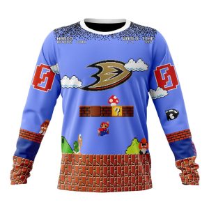 Personalized NHL Anaheim Ducks With Super Mario Game Design Unisex Sweatshirt SWS1914
