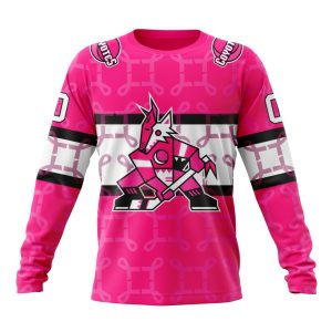 Personalized NHL Arizona Coyotes I Pink I Can! In October We Wear Pink Breast Cancer Unisex Sweatshirt SWS1924