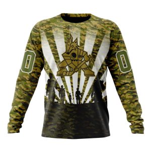 Personalized NHL Arizona Coyotes Military Camo Kits For Veterans Day And Rememberance Day Unisex Sweatshirt SWS1926