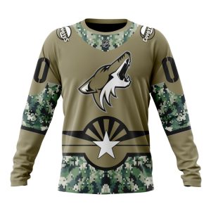 Personalized NHL Arizona Coyotes Military Camo With City Or State Flag Unisex Sweatshirt SWS1927