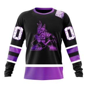 Personalized NHL Arizona Coyotes Special Black Hockey Fights Cancer Unisex Sweatshirt SWS1929