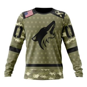 Personalized NHL Arizona Coyotes Special Camo Military Appreciation Unisex Sweatshirt SWS1931