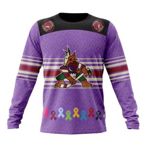 Personalized NHL Arizona Coyotes Specialized Design Fights Cancer Unisex Sweatshirt SWS1951