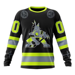 Personalized NHL Arizona Coyotes Specialized Unisex Kits With FireFighter Uniforms Color Unisex Sweatshirt SWS1964