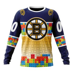 Personalized NHL Boston Bruins Autism Awareness Design Unisex Sweatshirt SWS1974