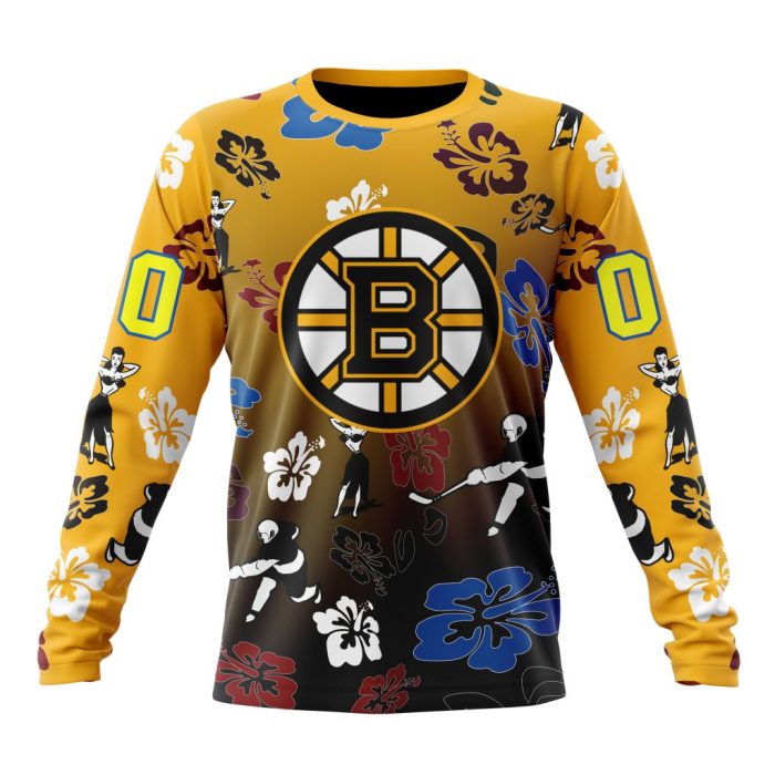 Personalized NHL Boston Bruins Hawaiian Style Design For Fans Unisex Sweatshirt SWS1976