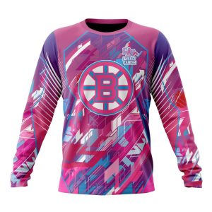 Personalized NHL Boston Bruins I Pink I Can! Fearless Again Breast Cancer Unisex Sweatshirt SWS1977