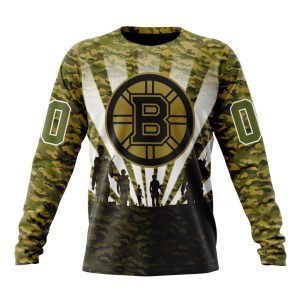 Personalized NHL Boston Bruins Military Camo Kits For Veterans Day And Rememberance Day Unisex Sweatshirt SWS1979