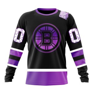 Personalized NHL Boston Bruins Special Black Hockey Fights Cancer Unisex Sweatshirt SWS1982