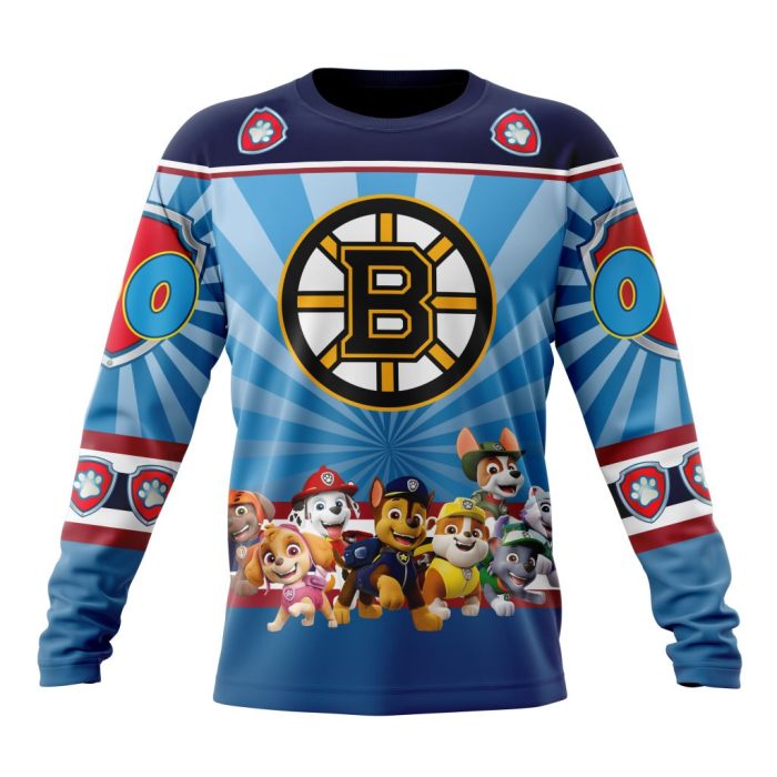 Personalized NHL Boston Bruins Special Paw Patrol Kits Unisex Sweatshirt SWS1995