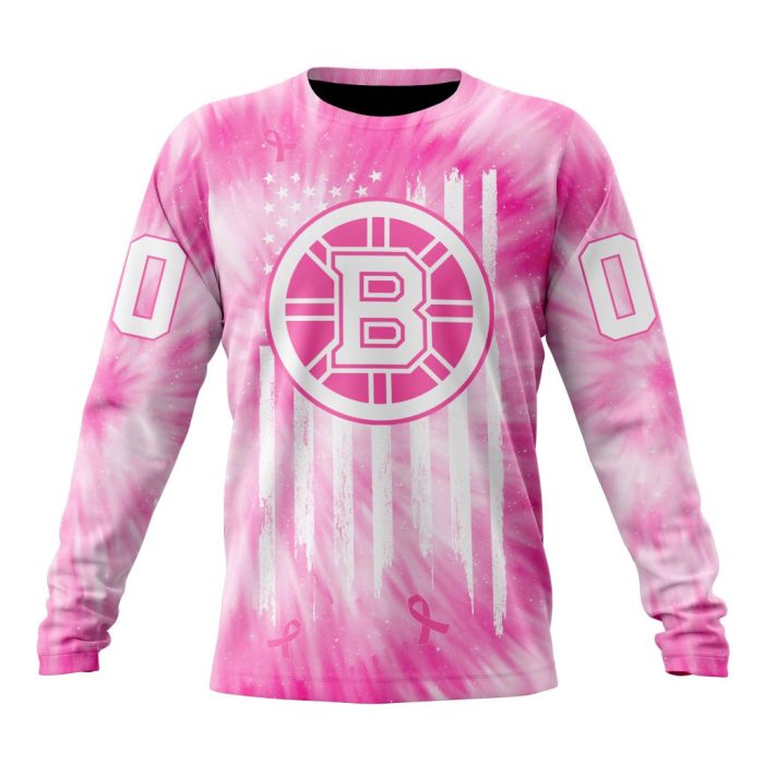 Personalized NHL Boston Bruins Special Pink Tie-Dye Unisex Sweatshirt SWS1997