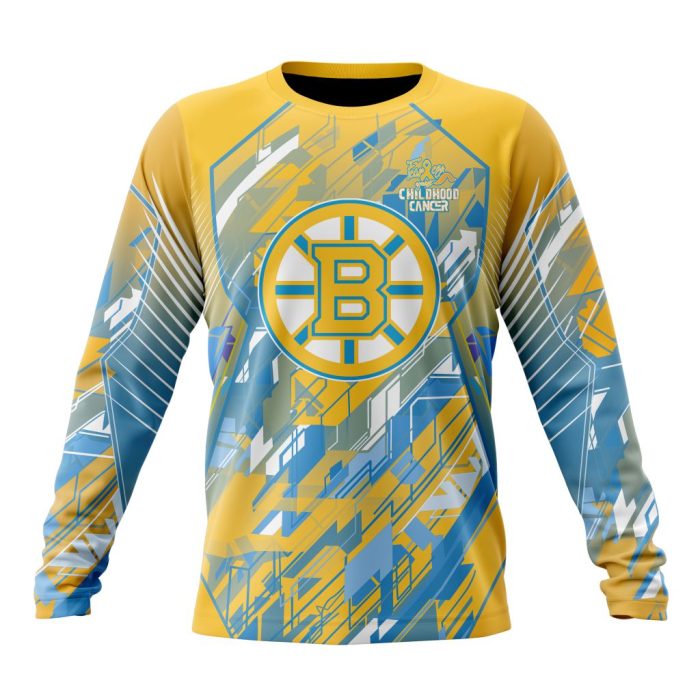 Personalized NHL Boston Bruins Specialized Design Fearless Against Childhood Cancers Unisex Sweatshirt SWS2004
