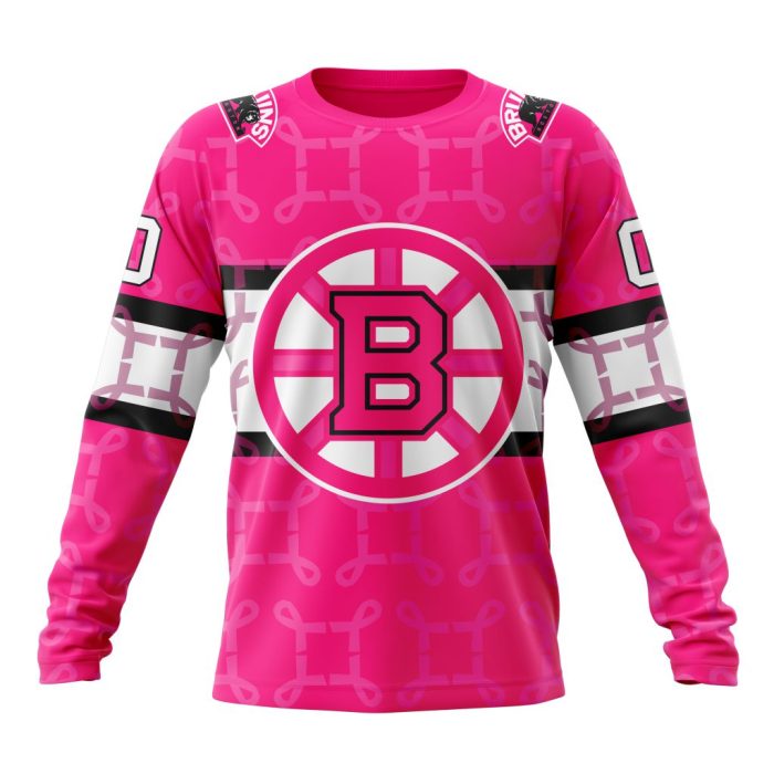 Personalized NHL Boston Bruins Specialized Design I Pink I Can! In October We Wear Pink Breast Cancer Unisex Sweatshirt SWS2006