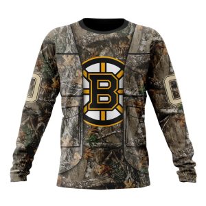 Personalized NHL Boston Bruins Specialized Unisex Vest Kits With Realtree Camo Unisex Sweatshirt SWS2021