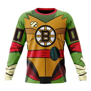 Personalized NHL Boston Bruins Teenage Mutant Ninja Turtles Design Unisex Sweatshirt SWS2023